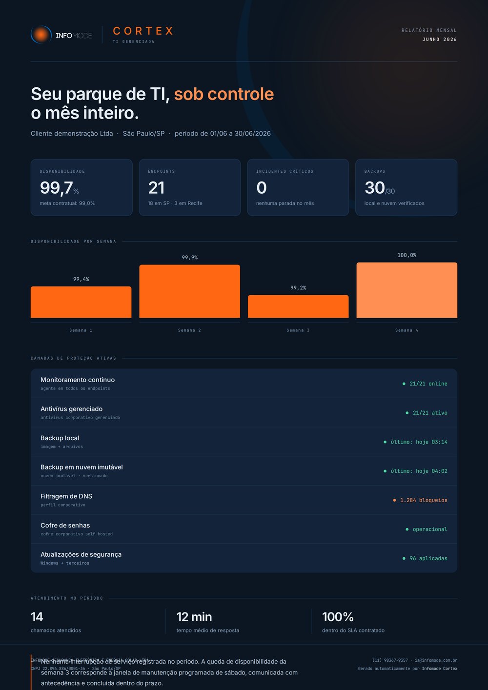 Relatório mensal do Infomode Cortex